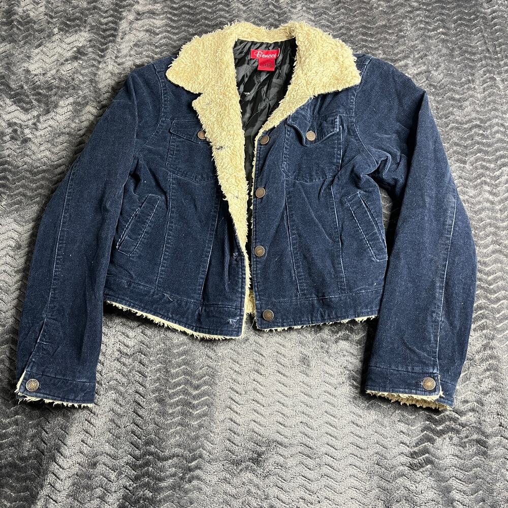 Bencci Sherpa Lined Vintage Women's M Jacket Full Button Classic
